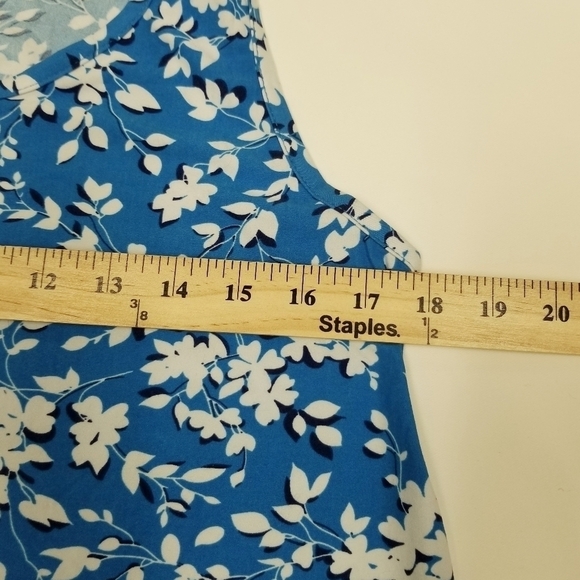 Draper James Blue Dress S/M ruffles floral SUPER soft lightweight sleeveless NWT - Picture 10 of 10